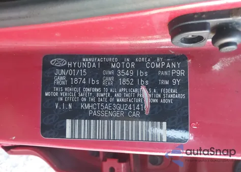 2016 Hyundai Accent Se from USA, damaged, VIN KMHCT5AE3GU241416